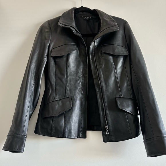 THEORY Leather Jacket - Picture 2 of 10